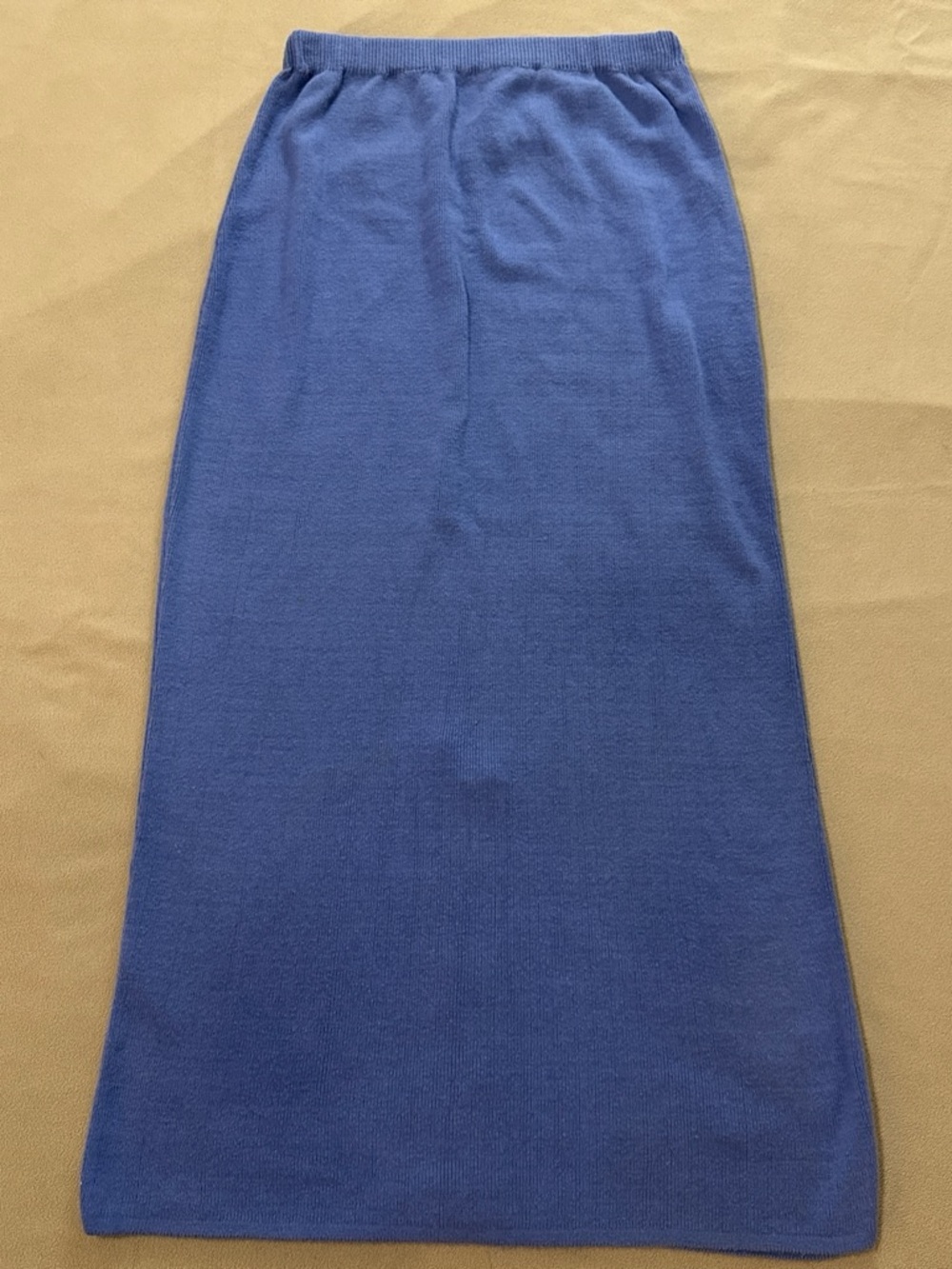 Geoffrey Beene - Vintage Blue Knit Maxi Skirt with back slit buttons